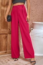 Load image into Gallery viewer, Pleated Detail Straight Leg Pants
