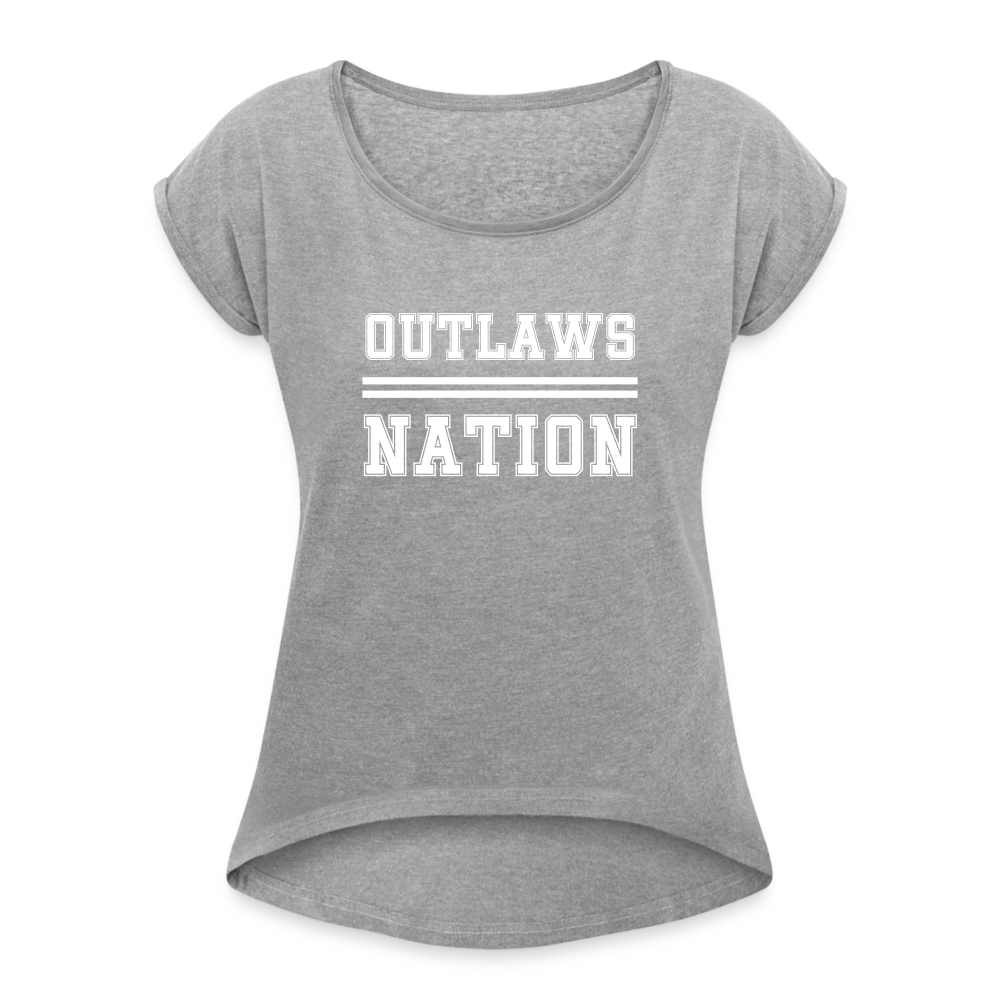 Women's Roll Cuff T-Shirt - heather gray