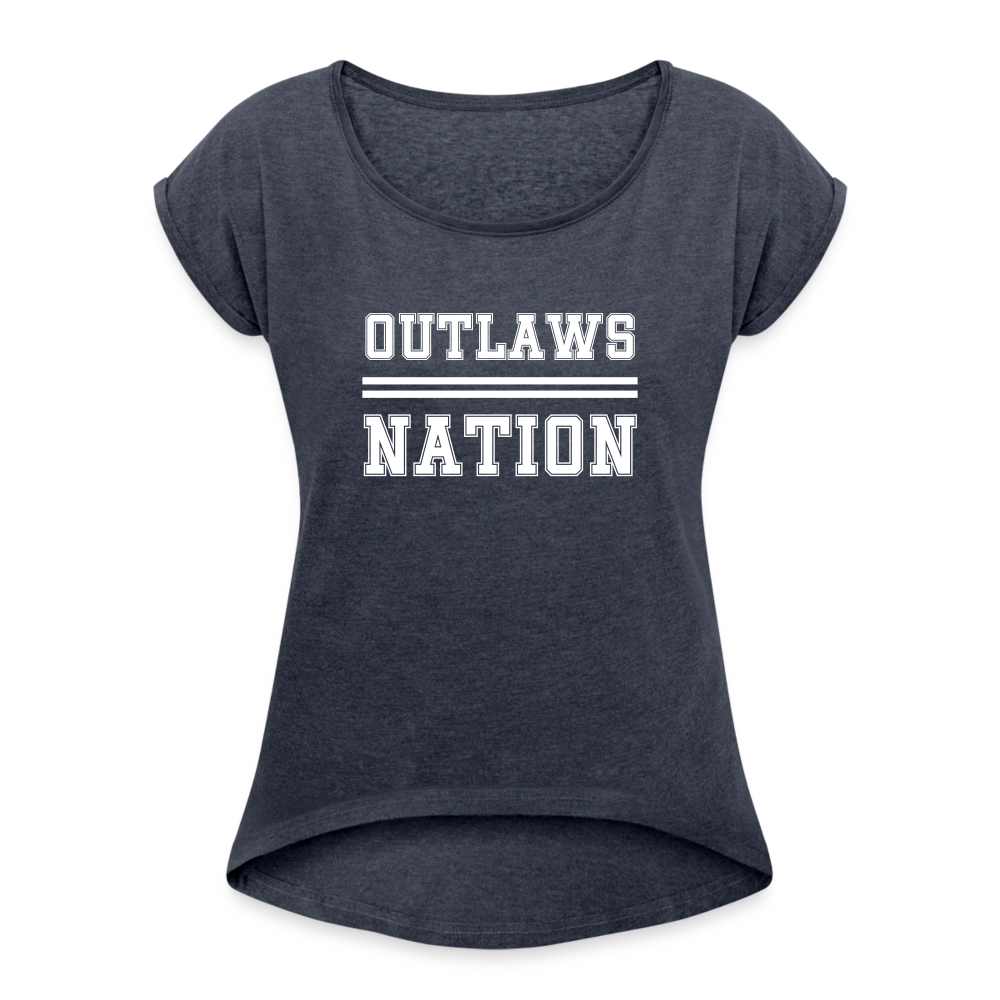 Women's Roll Cuff T-Shirt - navy heather