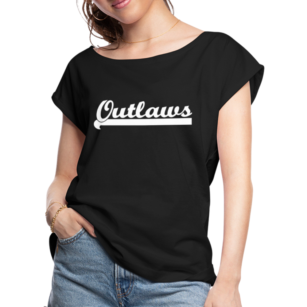 Women's Roll Cuff T-Shirt - black