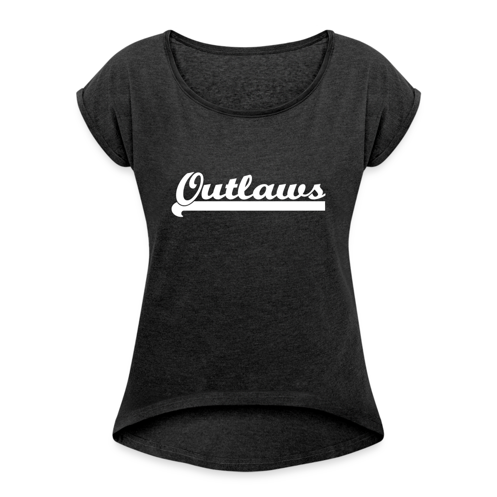 Women's Roll Cuff T-Shirt - heather black