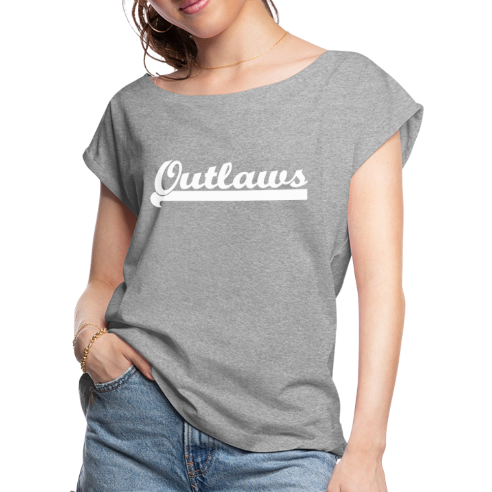 Women's Roll Cuff T-Shirt - heather gray