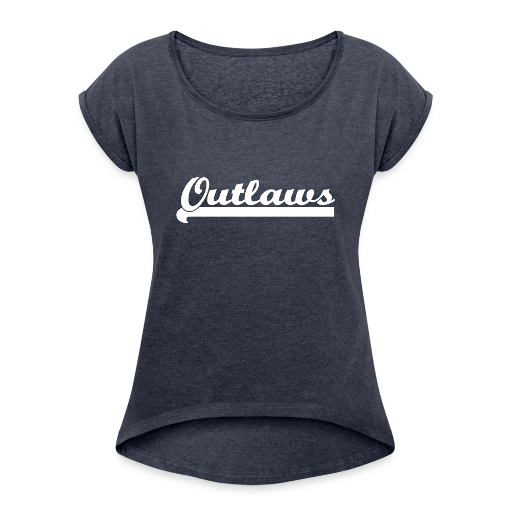 Women's Roll Cuff T-Shirt - navy heather