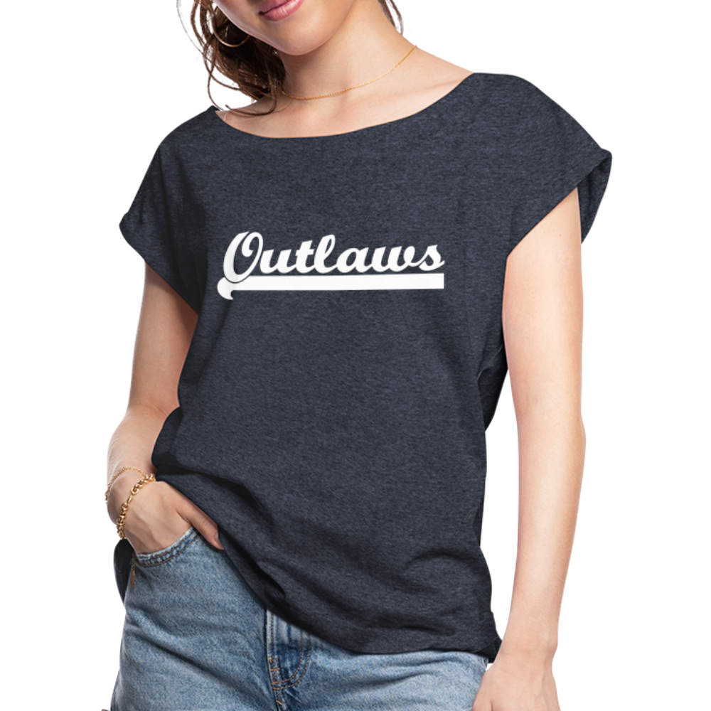 Women's Roll Cuff T-Shirt - navy heather